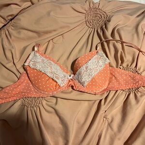 Pink Polka Dot Lace Bra